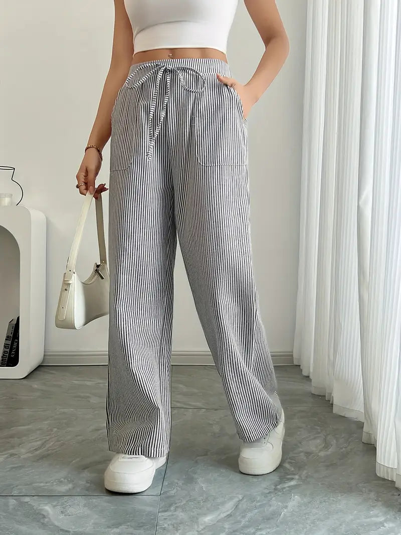Alina – Elegant Striped Trousers with Pockets